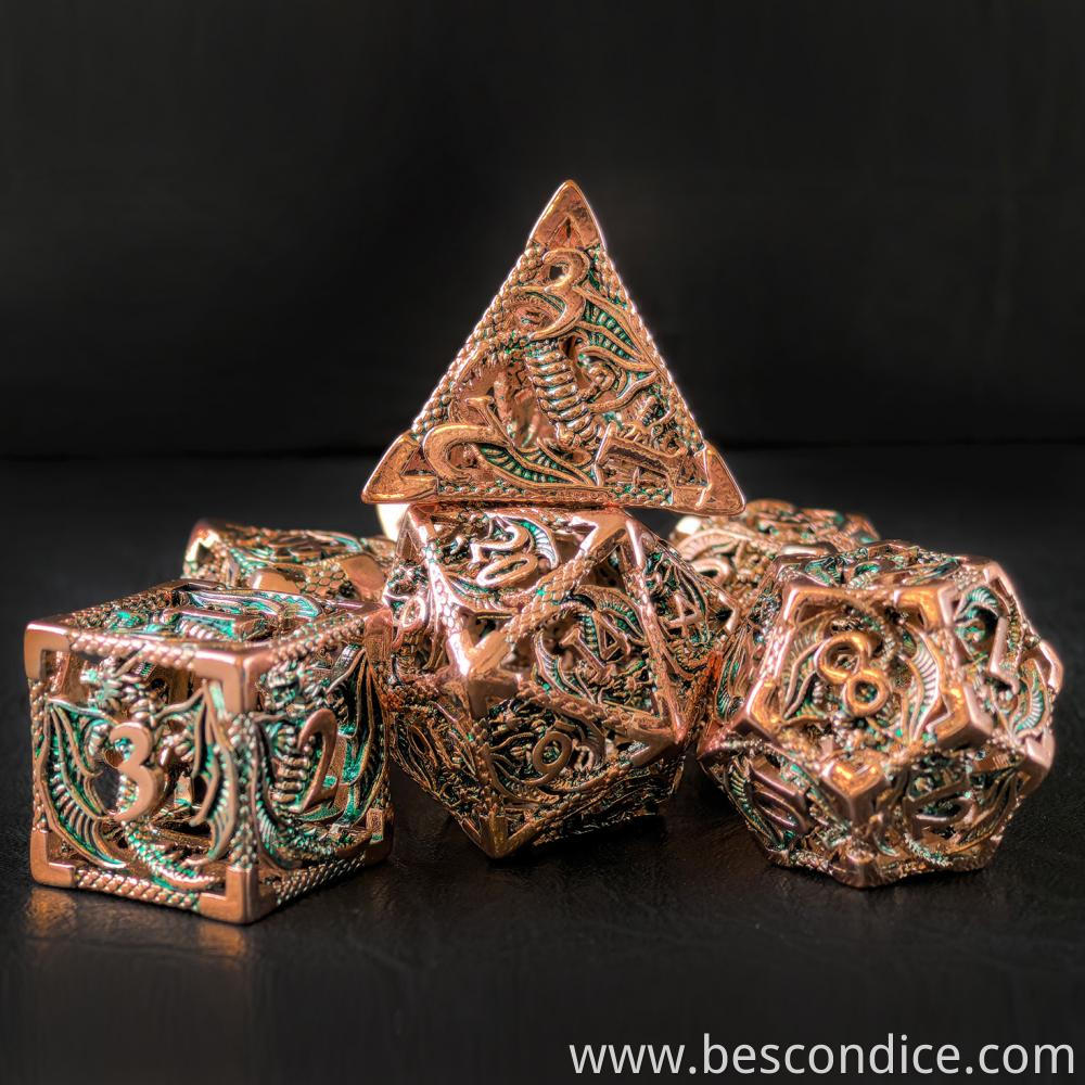 Copper Dice Set For Rpg Mtg Pathfinder Games